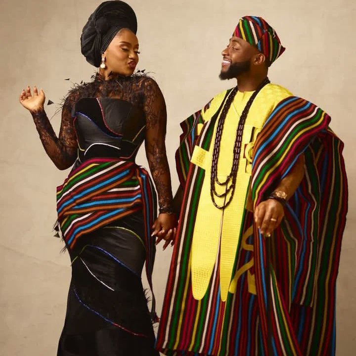 Picture showing chioma and davido beautifully dressed for their pre-wedding shoot
